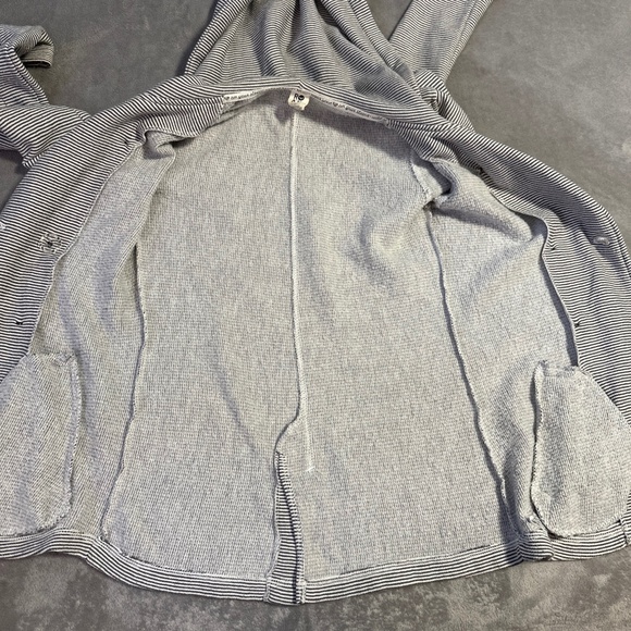Roxy Striped Button Up Sweater Jacket Women's XS Gray Grey Y2K Cozy Fall Preppy - Picture 8 of 8